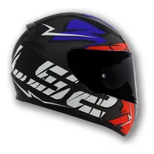 Capacete Ls2 Rapid Ff353 Cromo Matte Preto Azul Vermelho