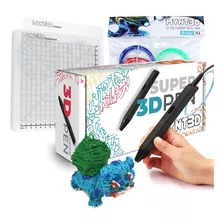 Mynt3d Super 3d Pen + 10 Color Pla Filamento + Designpad Mat