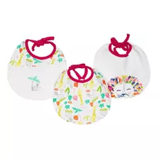 Babero Gamuza Pack X3 Bebé Algodón Niño Multicolor