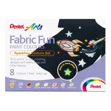 Tinta Para Tecido Pentel Arts Fabric Fun Metalico 8 Cores