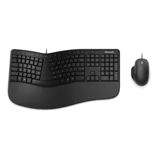 Combo Teclado + Mouse Microsoft Ergonomic Usb Negro