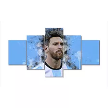Cuadros Decorativos Lionel Messi 5 Piezas 134x72cm