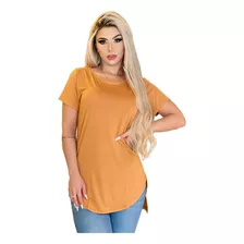 Blusa Tshirt Feminina Basica Alongada Academia Lisa Babylook