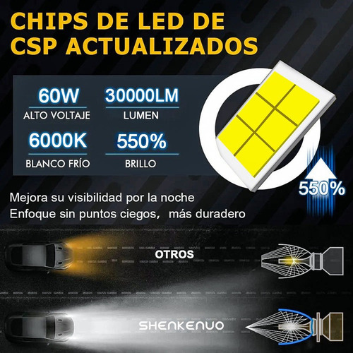 9005 9006 Kit Faros Led Luz Alta/baja Para Chevrolet 30000 L Foto 4