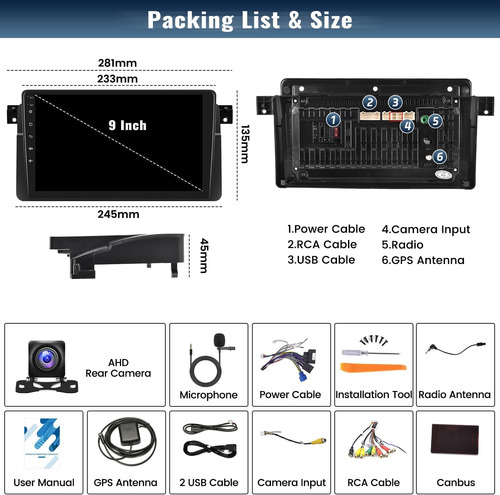 2g32g For Bmw 3 Series E46 1999-2005 Radio, Android 11 Car S Foto 8