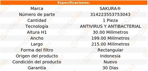 Filtro Aire Acondicionado Antivirus Q50 3.0lv6 16/19 Foto 2