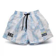 Malla Traje De Baño Niño Mundial 2022 Qatar Argentina Kids