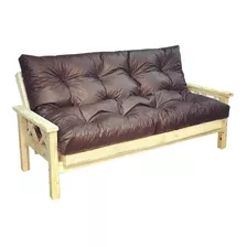 Futon Divan Sofa Cama 3 Cuerpos 2 Plazas + Colchon Ecocuero