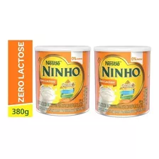  Leite Ninho Forti+ Zero Lactose Nestlé Lata 380g Kit C/2