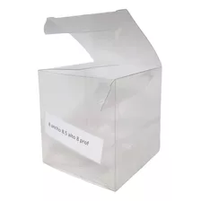 25 Cajas Plastica Acetato 8 X 8 X 8.5 Alto Souvenirs 