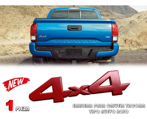 Emblema Para Tapa De Caja Toyota Tacoma 4x4 Tipo Nuevo Rojo Foto 2