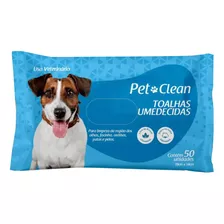 Lenços Umedecidos Para Cães Gatos C/50 Toalhas Pet Clean