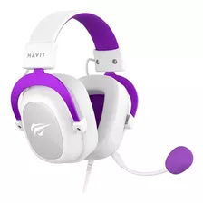 Headset Gamer Branco E Roxo Havit H2002d