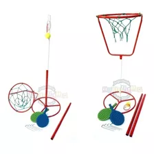 Juego 2 En 1 Tenis Orbital C/aro De Basquet Paletas