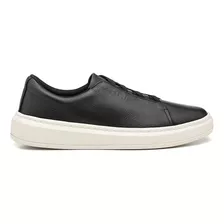 Tenis Sapatenis Casual Masculino Couro Preto Confortavel Dia