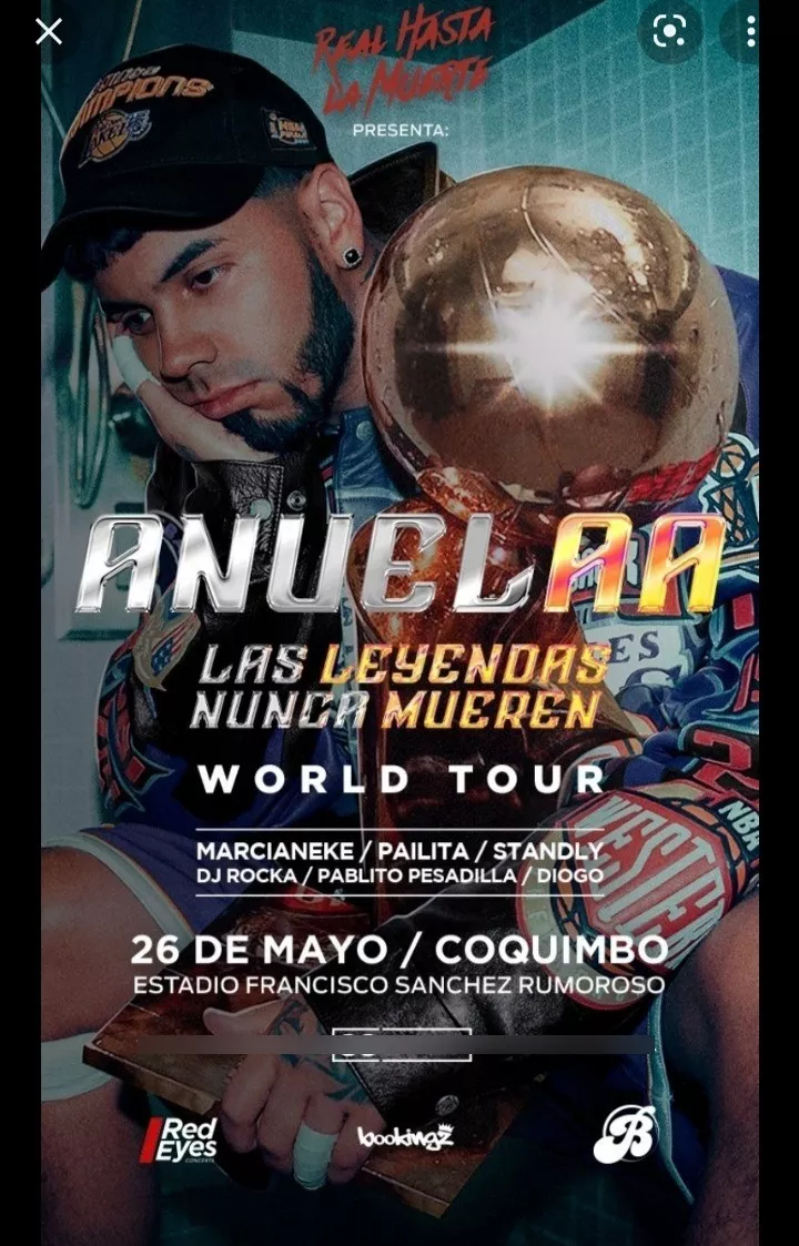 Tickets  Anuel Coquimbo Cancha Lateral 