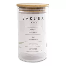 Frasco Sakura Vidrio 1l Tapa Hermetica Bamboo 9996 Bazarnet