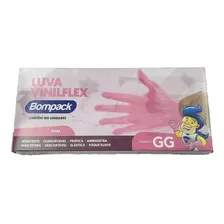 Luva Vinilflex Bompack Rosa Gg Sem Pó Caixa Com 100 Un