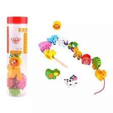 Blocos De Laço Fazenda Brinquedo Infantil Madeira -tooky Toy