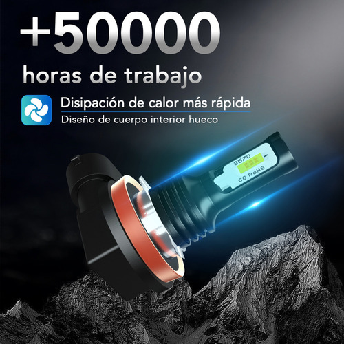 1 Par H8 H9 H11 Csp - Bombilla Led Antiniebla Para Nissan Foto 7