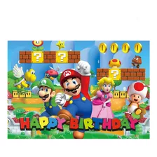 Art.fiesta Cumpleaños Decoración Banner Cartel Super Mario 