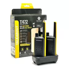 Walkie Talkie Handy Motorola T472 56km 22 Canales Base Carga Bandas De Frecuencia Uhf Color Negro/amarillo