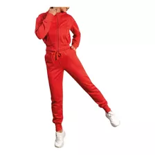 Conjunto Feminino Moletom Jaqueta Capuz Calça Jogger Cativa