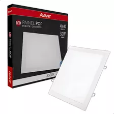 Painel Embutir Led Quadrado 30w 6500k Luz Br. 40x40 Avant