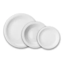 Set X 18 Platos Playo Postre Hondo Porcelana Verbano Recta