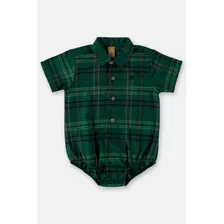 Body Camisa Xadrez Verde - Up Baby