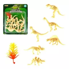 Dinossauro Miniatura Brinquedo Jurássico Rex Kit 6 Esqueleto