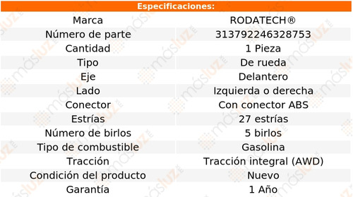 (1) Maza De Rueda Del Izq/der Hombre L4 2.2l 96/00 Rodatech Foto 5