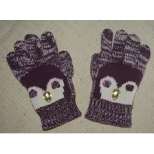 Guantes De Lana Con Piedras Y Lentejuelas-niñas 5 A 8 Años