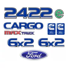 Kit Adesivo Compatível Ford Cargo 2422e 6x2 Maxtruck Emblema