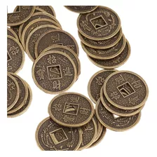 Pack 50 Monedas Chinas De La Suerte Feng Shui Dragón Y Fénix