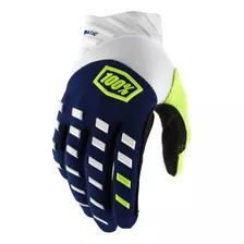 Luva 100% Airmatic 22 Motocross Cor Azul/branco Tamanho M