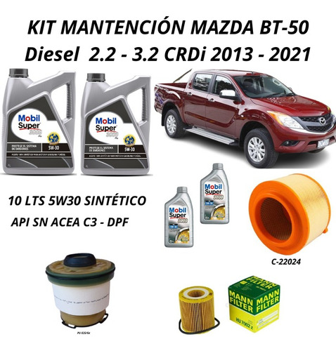 Kit Mantencin Mazda Bt-50 2.2 3.2  Crdi  13-21   5w30 Sint. Foto 2