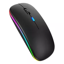 Mouse Sem Fio Recarregável Wireless Optico Led Ergonômico Cor Preto