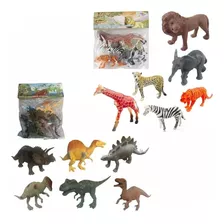 Kit Brinquedo Dinossauro Colorido Animal Selvagem Divertido