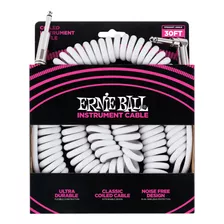 Cable Entorchado Ernie Ball Punta En L De 9 Metros Blanco.