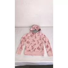 Polera Rosado Con Capucha Talla 7/8 Marca Logg Con Diseño