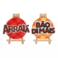 2 Mini Cavalete Arraiá Bão Di Mais Decoração Mesa Enfeite