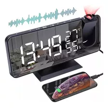 Reloj Despertador Led Con Radio, Proyector Y Pantalla Grande
