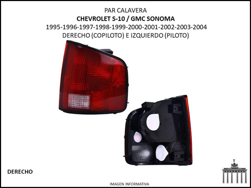 Chevrolet S-10 Par Calavera 1995-2004 Gmc Sonoma Foto 3