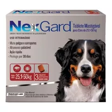 Antipulgas E Carrapatos Nexgard Cães 25 A 50kg Kit 3 Comp