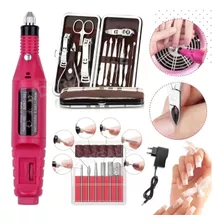 Set Torno Uñas Profesional Fresa +set X12 Manicuria Completa