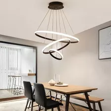 Lustre Led Moderno Pendente Anéis Led 89w 3 Arcos