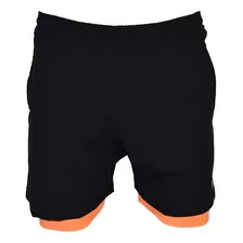 Short Con Calza Dribbling Running Allen Hombre Negro/naranja