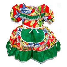 Vestido Junino Clarinha Avental Verde