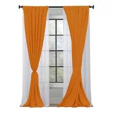 Juego De Cortinas Aline 4 Paños 145x160 En Modo Hogar